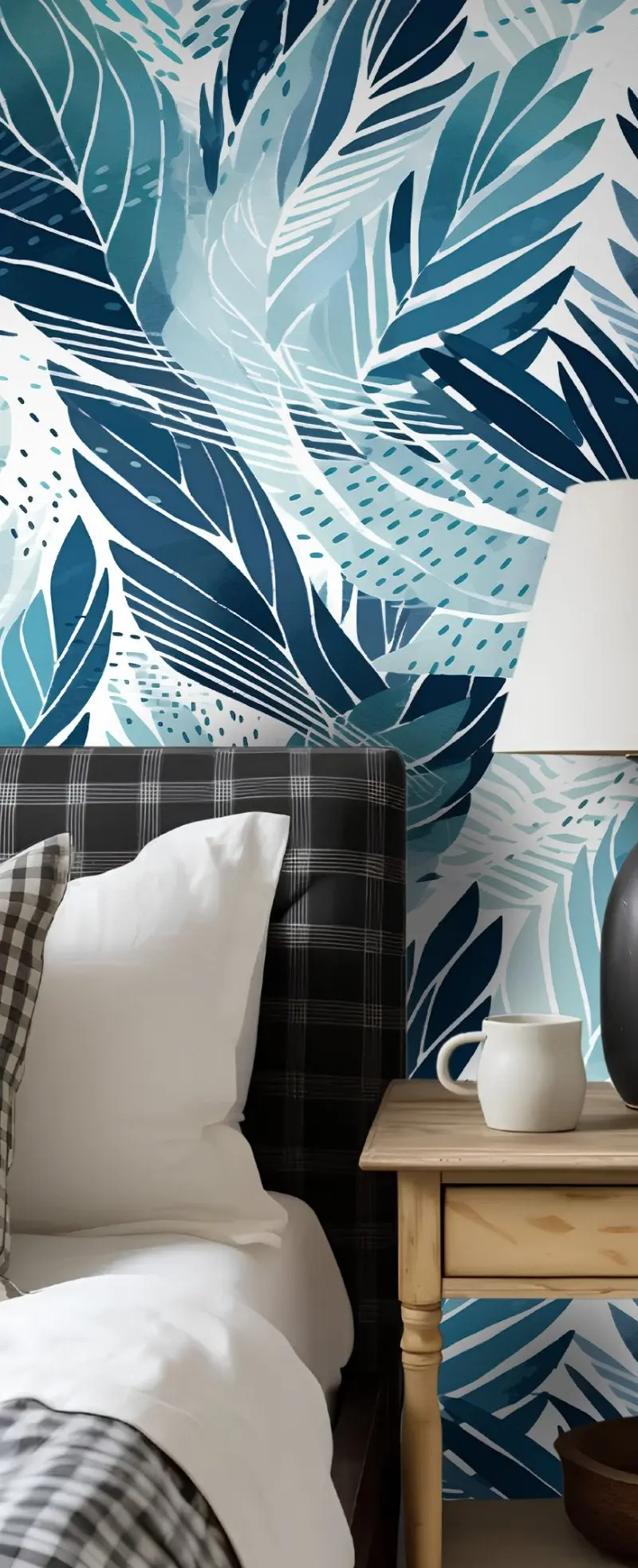 Papel tapiz Hojas azules Walker