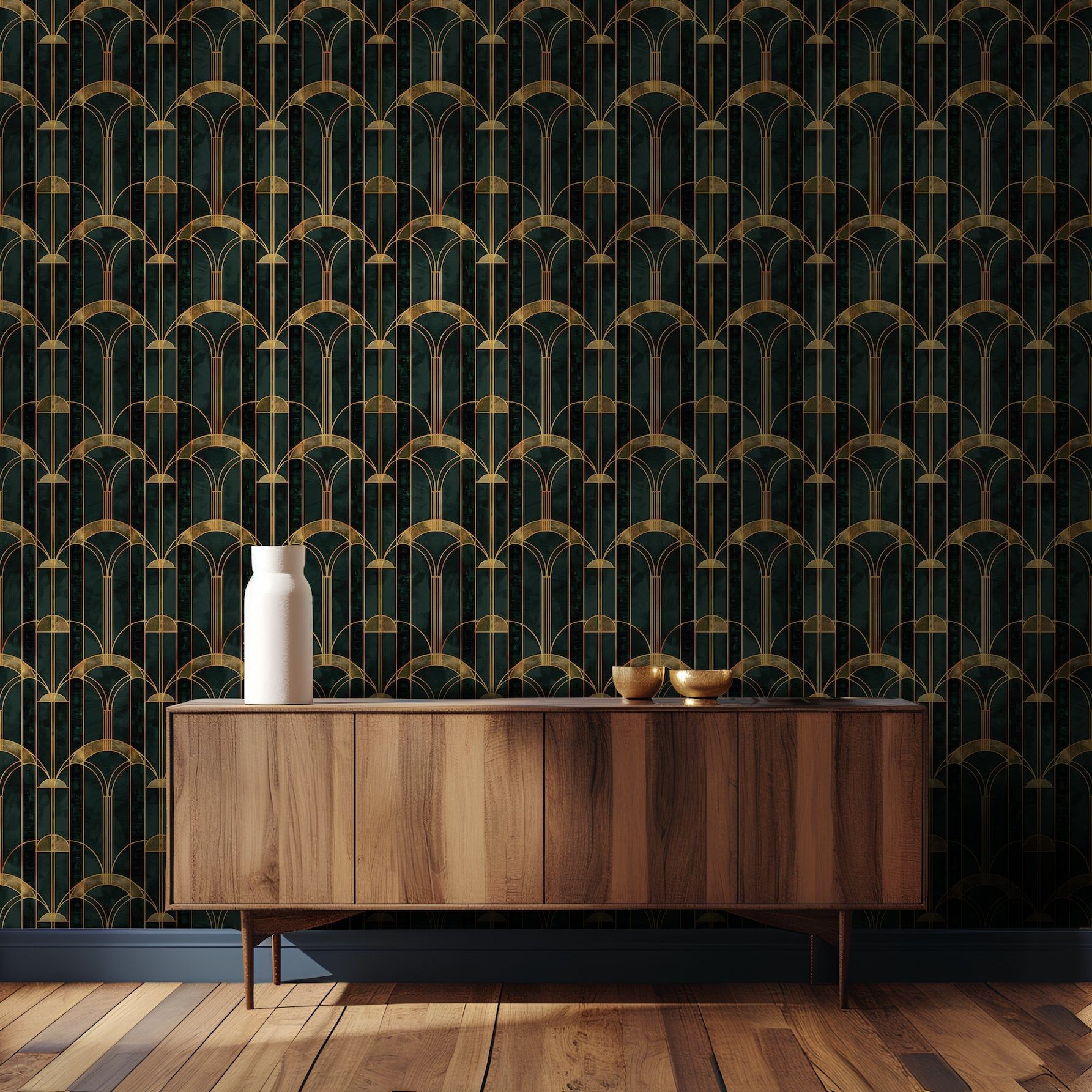 Papel tapiz Arcos verdes Walter