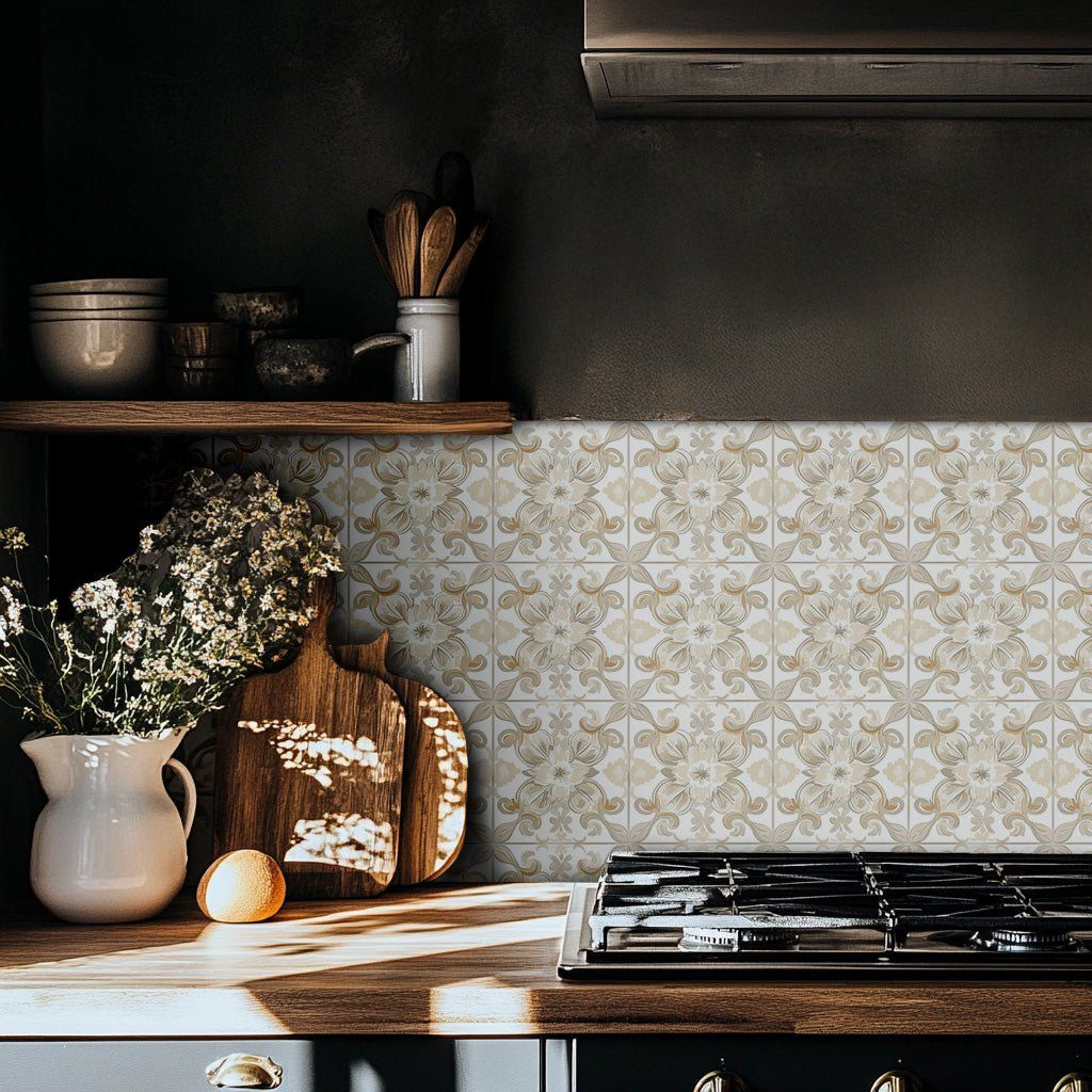 Papel tapiz Flores ornamentales Winifred