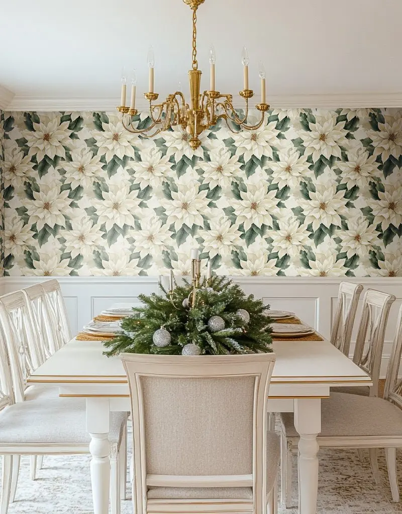 Papel tapiz Flores marfil Winter Bloom