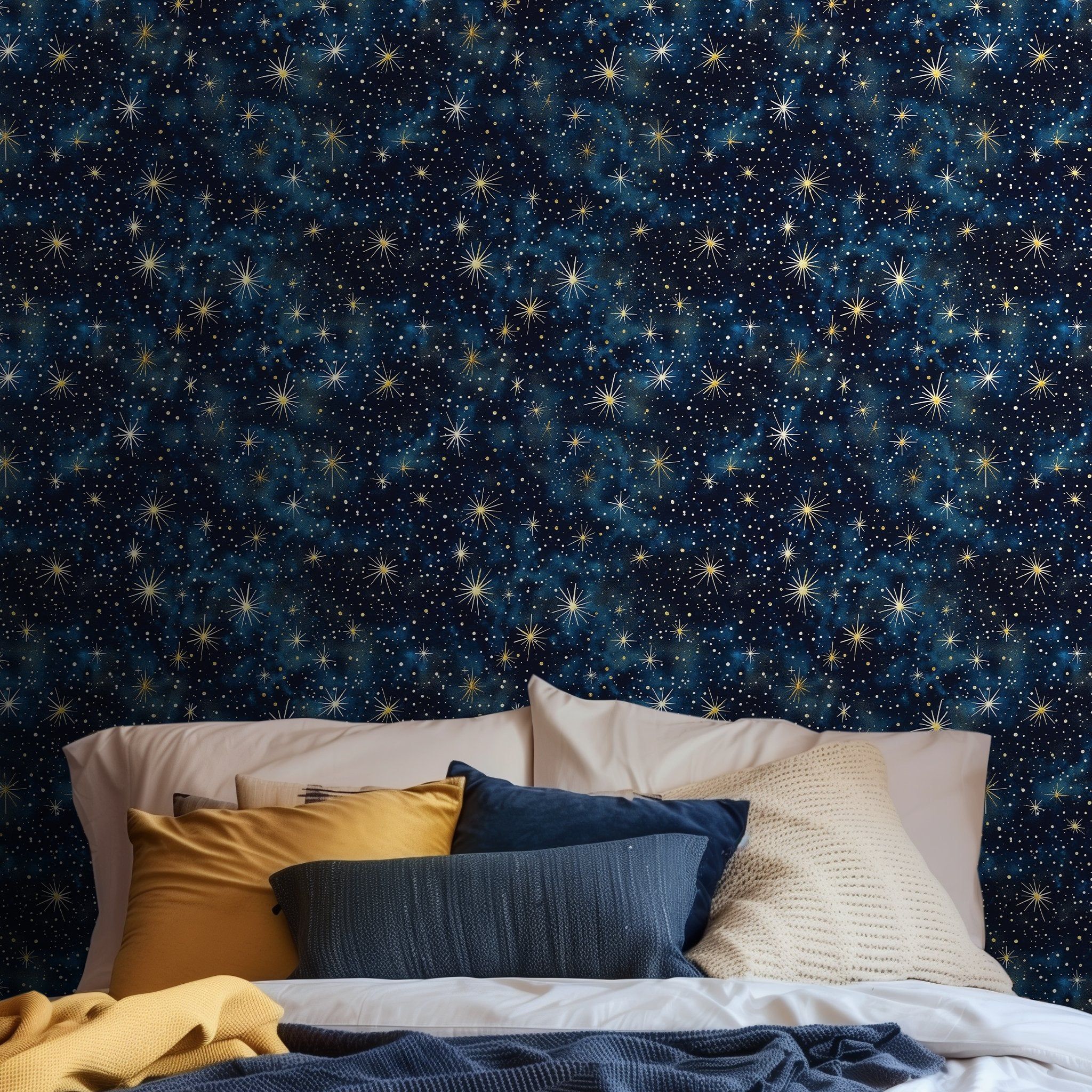 Papel tapiz Estrellas azules Xyla