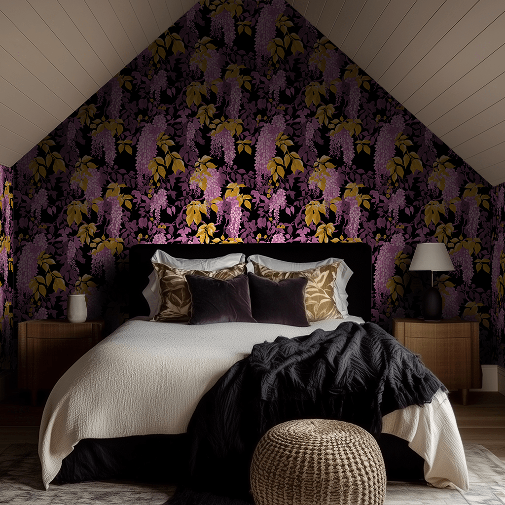 Papel tapiz Glicinas lilas Wisteria