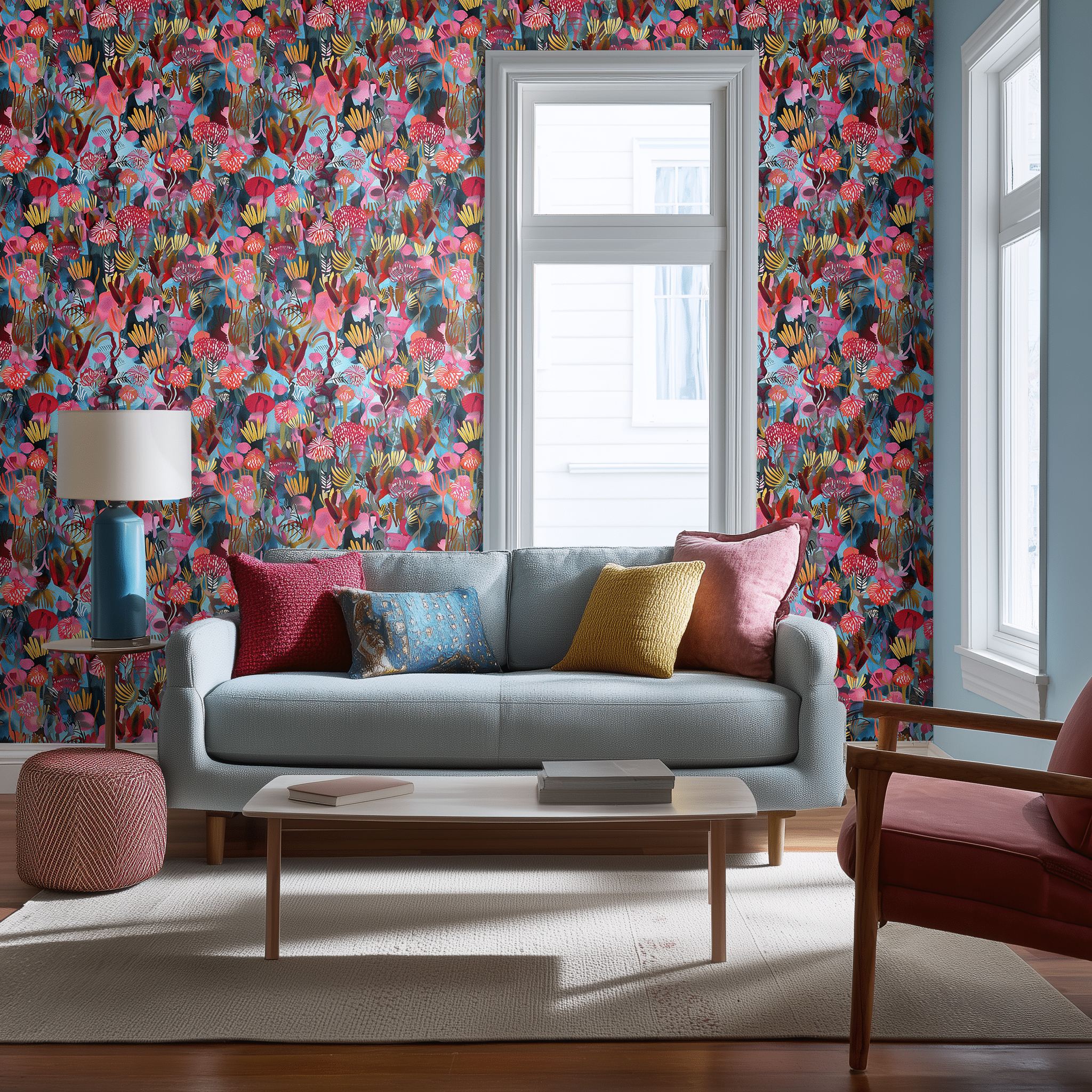 Papel tapiz Jardín floral multicolor