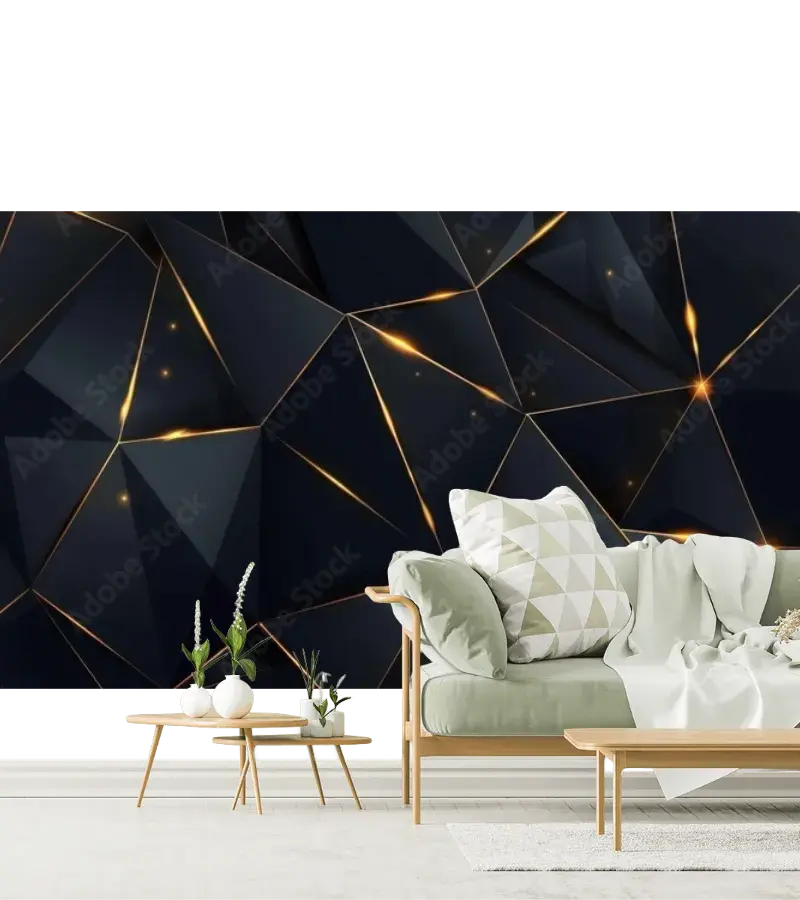 Modelo Mural Geométrico Nocturno Lux - Fotomural para Decoración de Sala