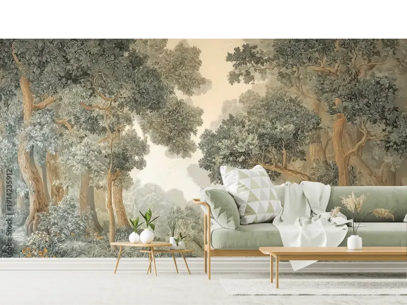 Mural Bosque Encantado Amanecer en Vinil Arquitectónico