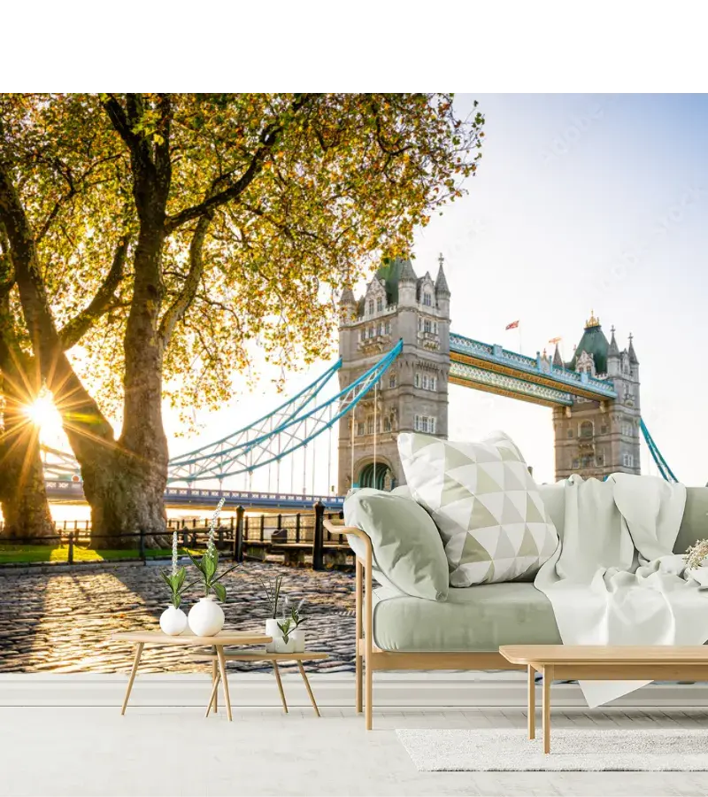 Mural Londres Amanecer en Vinil Arquitectónico para decoración de sala