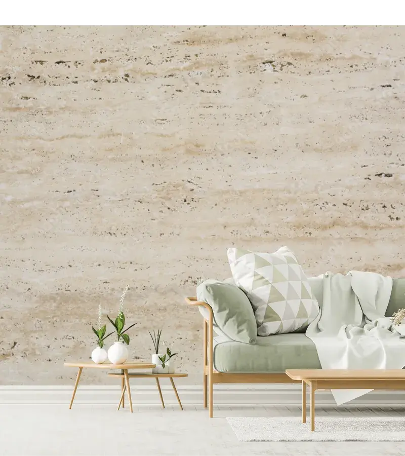 Mural Travertino Beige – Fotomural Decorativo para sala y oficina
