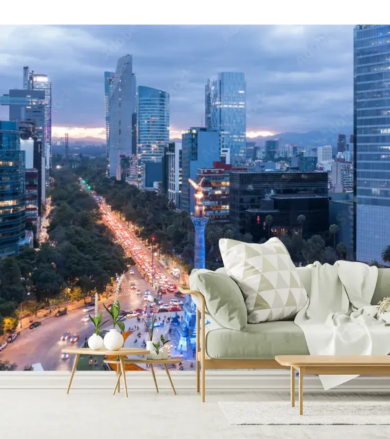 Mural Paseo Reforma Aurora CDMX fotomural vinil arquitectónico