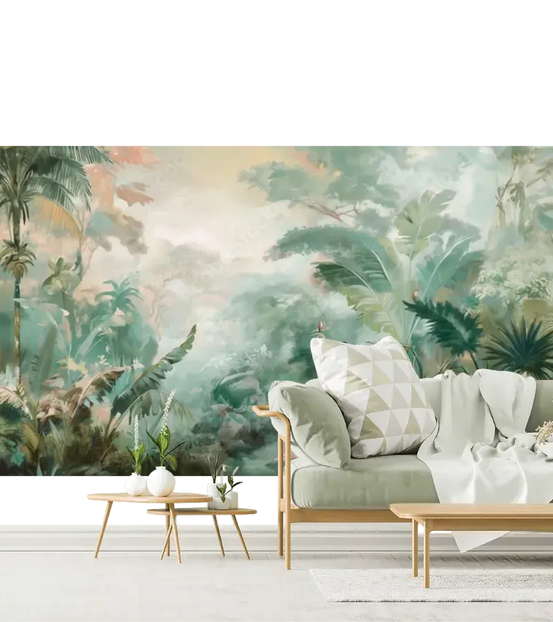 Modelo Mural Selva Encantada con Vinil o Papel Tapiz Decorativo