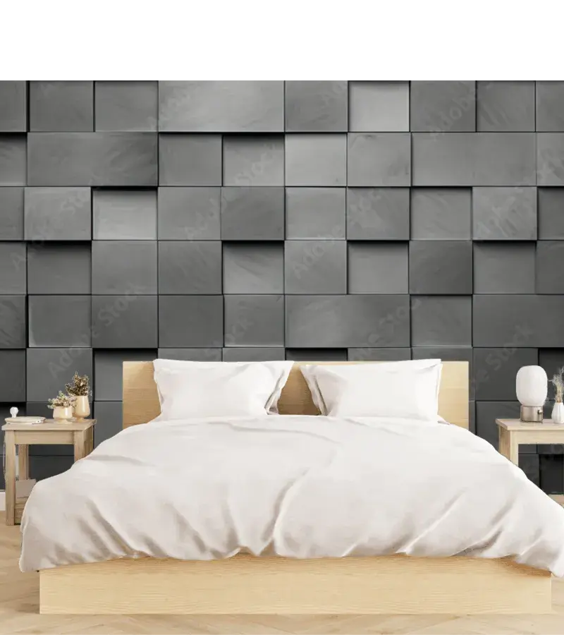 Mural Modelo Dimensión Gris Metálica para decoración de pared