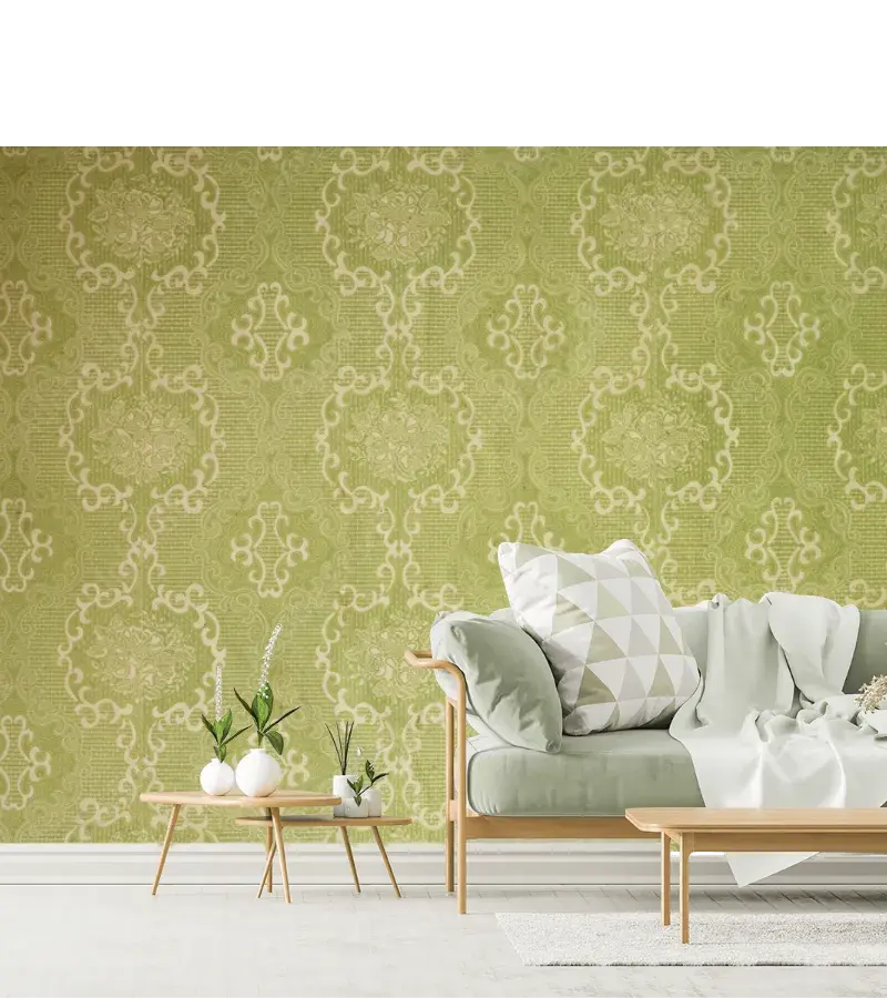 Mural Verde Nostalgia Arabescos – Fotomural Decorativo para Pared
