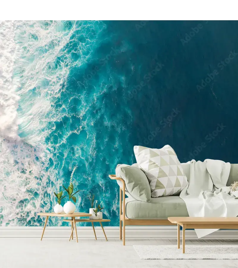 Mural Ola Turquesa Esencia – Fotomural de Pared Personalizable