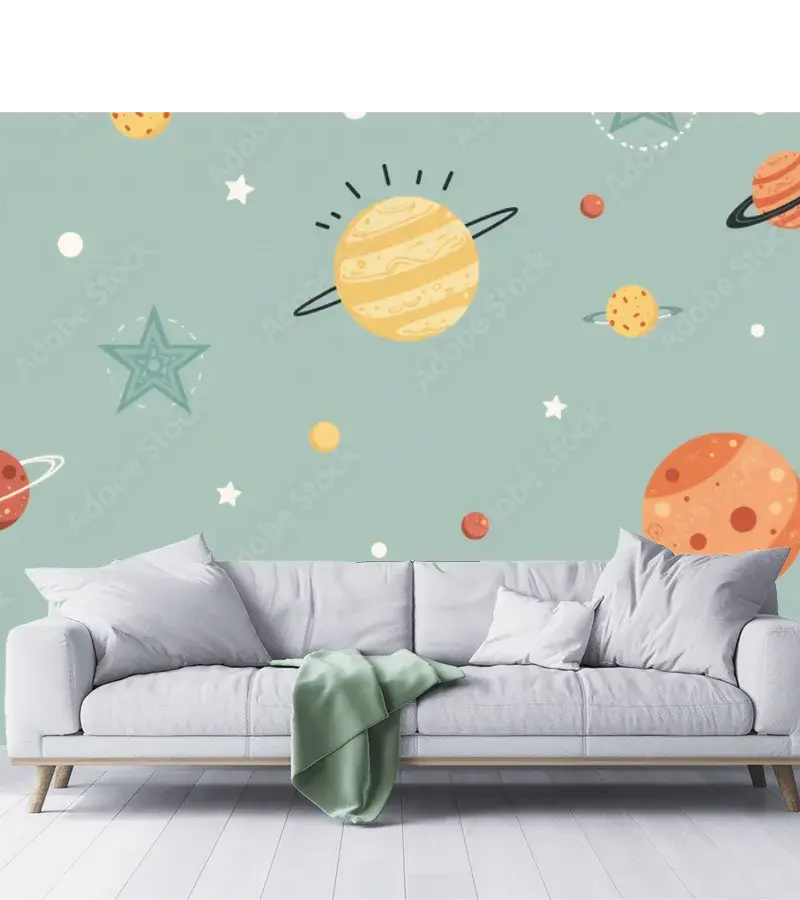 Mural Espacial Galaxia Infantil – fotomural decorativo pared vinil/papel tapiz