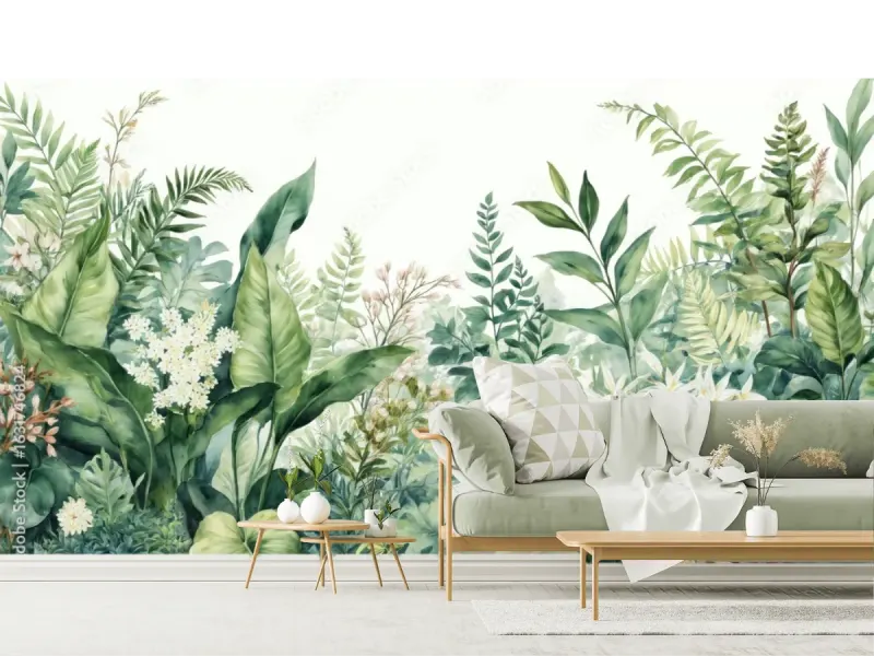 Mural Esencia Selvática para Pared en Vinil Arquitectónico y Tapiz