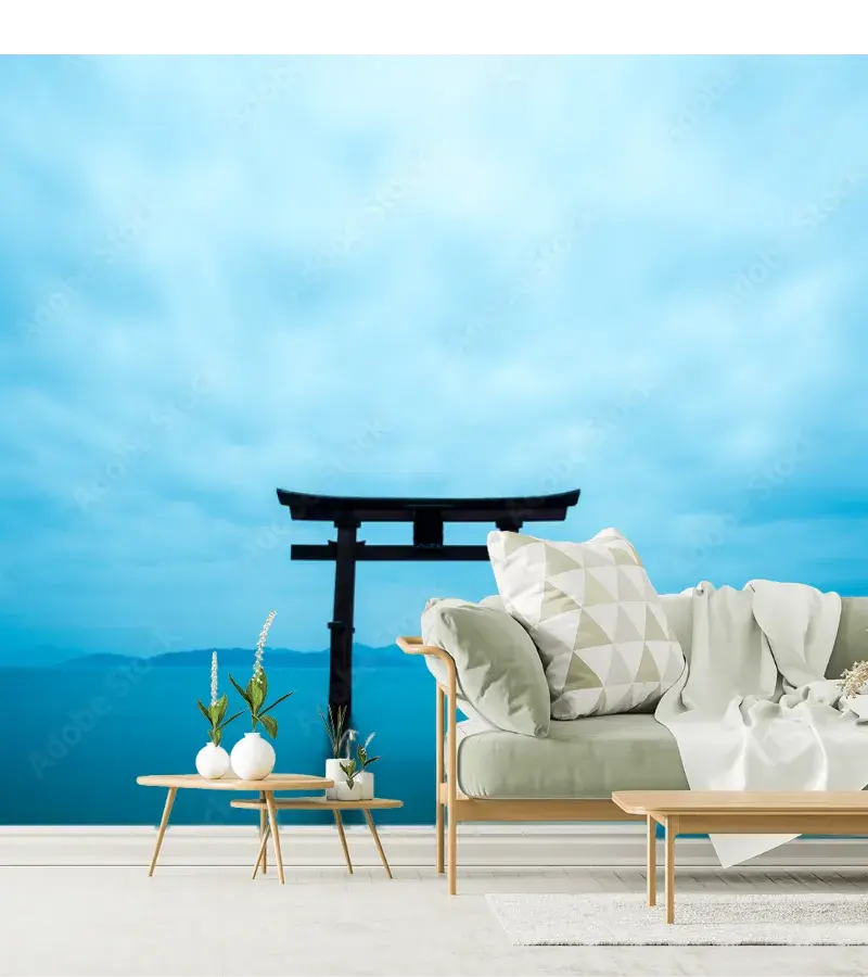 Mural Nébula Zen Lago Japonés