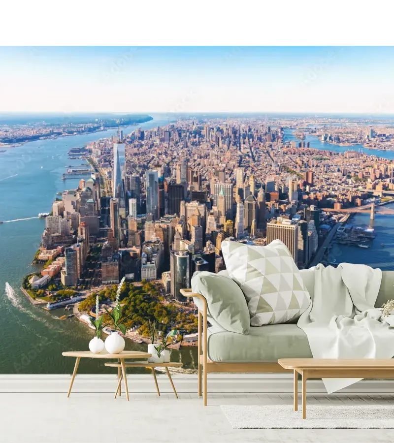 Fotomural Mural Manhattan Esplendor Skyline en Vinil o Papel Tapiz