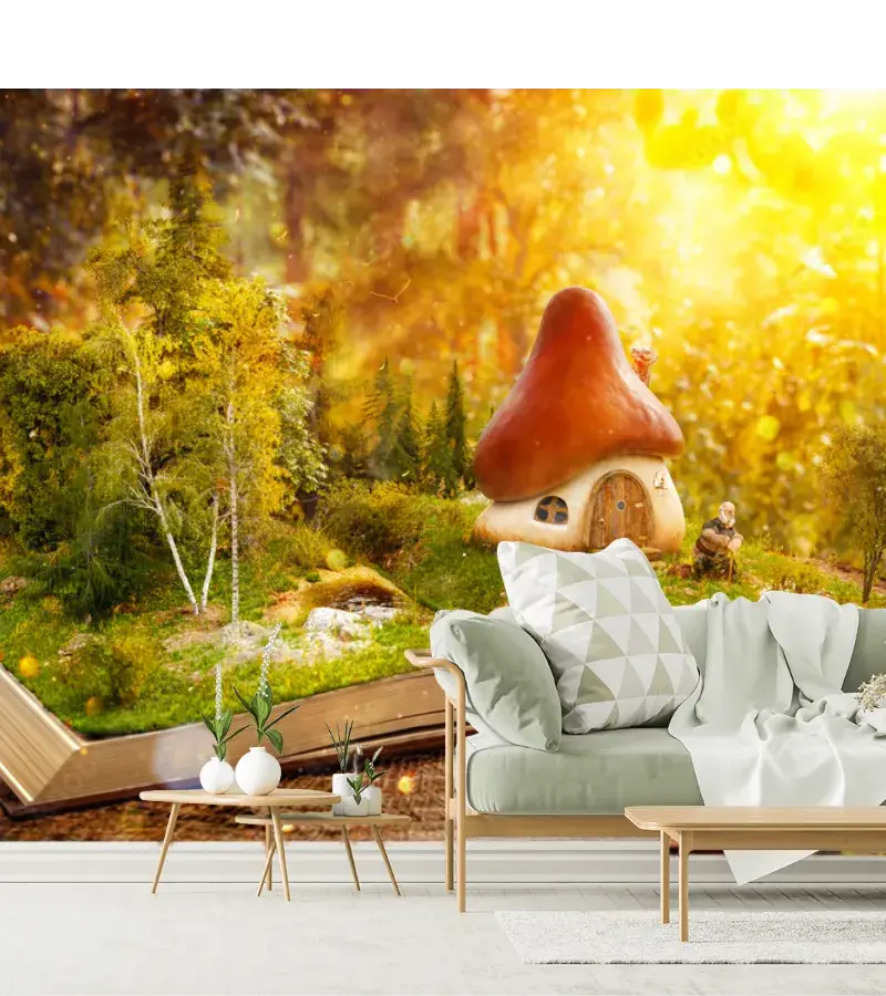 Mural Cuento Encantado en Bosque – Fotomural Decorativo para Pared