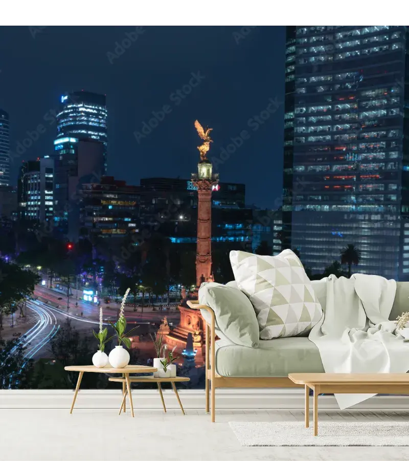 Mural Ángel Dorado en Reforma - Fotomural Decorativo Personalizado