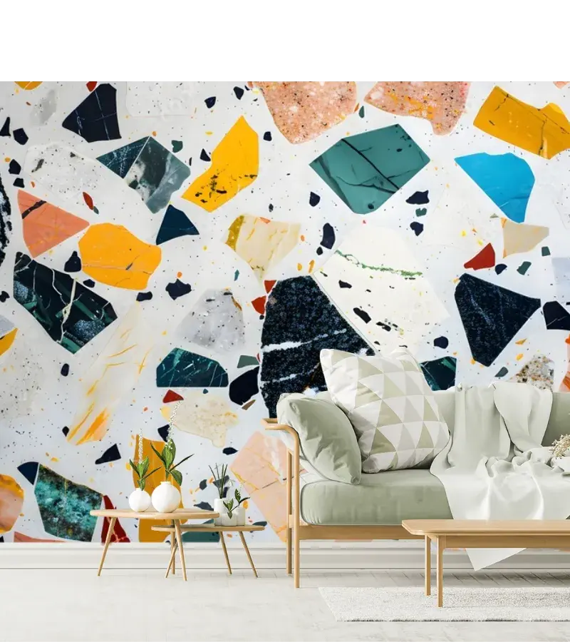 Mural Modelo Terrazzo Vibrante para decoración mural sala comedor