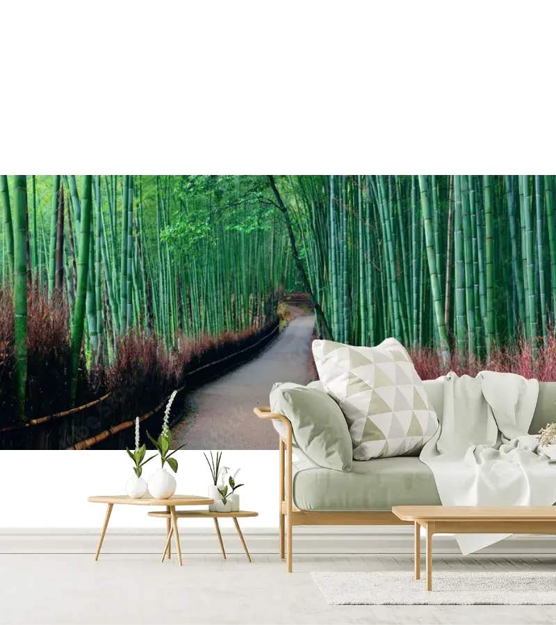 Mural Bosque de Bambú Serenidad – Fotomural de Pared para Sala, Vinil Arquitectónico