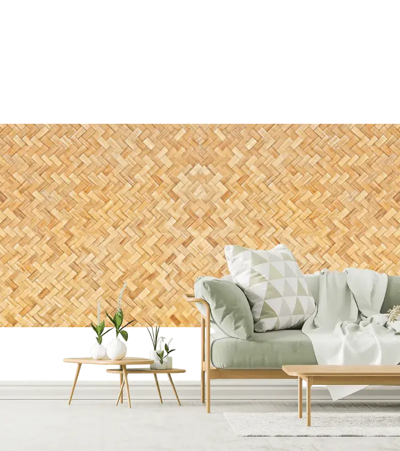 Mural Tejido Natural Étnico para Decoración de Pared en Vinil o Papel Tapiz