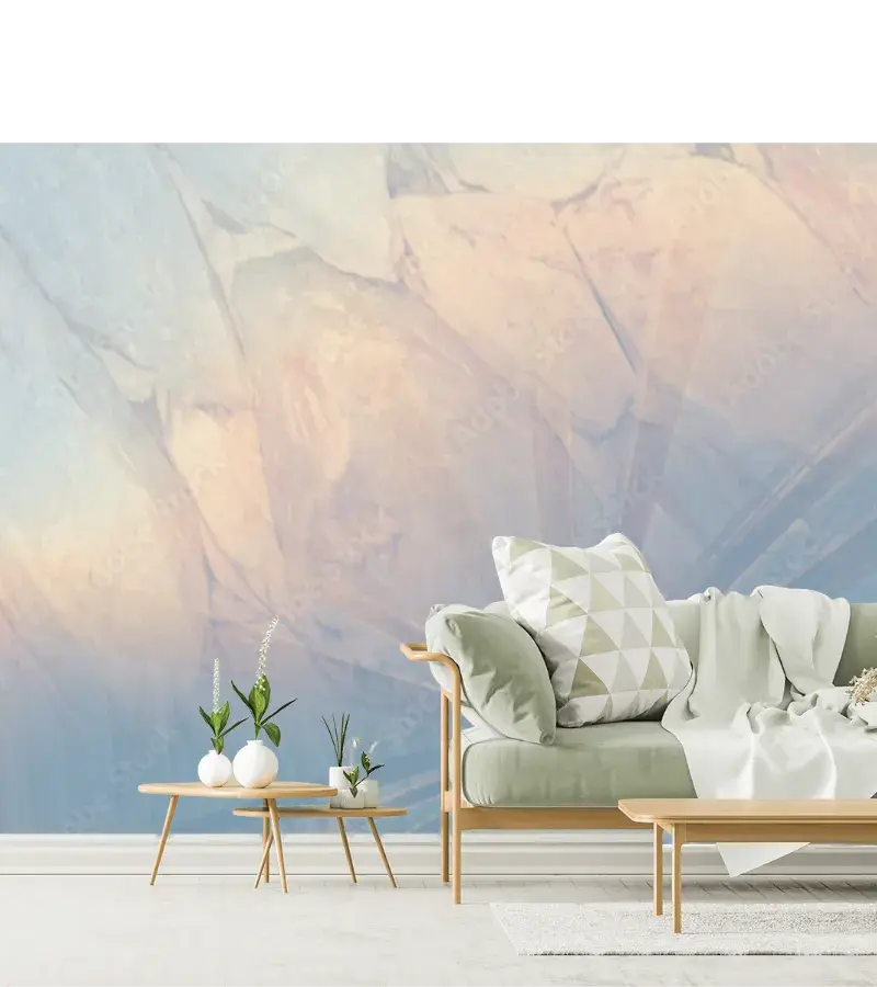 Mural Reflejo Aurora para sala o recámara, vinil arquitectónico/papel tapiz
