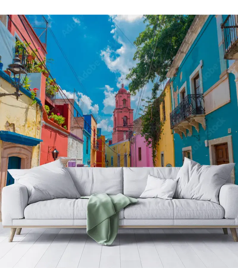 Mural Guanajuato Colonial Colorido para sala o recámara