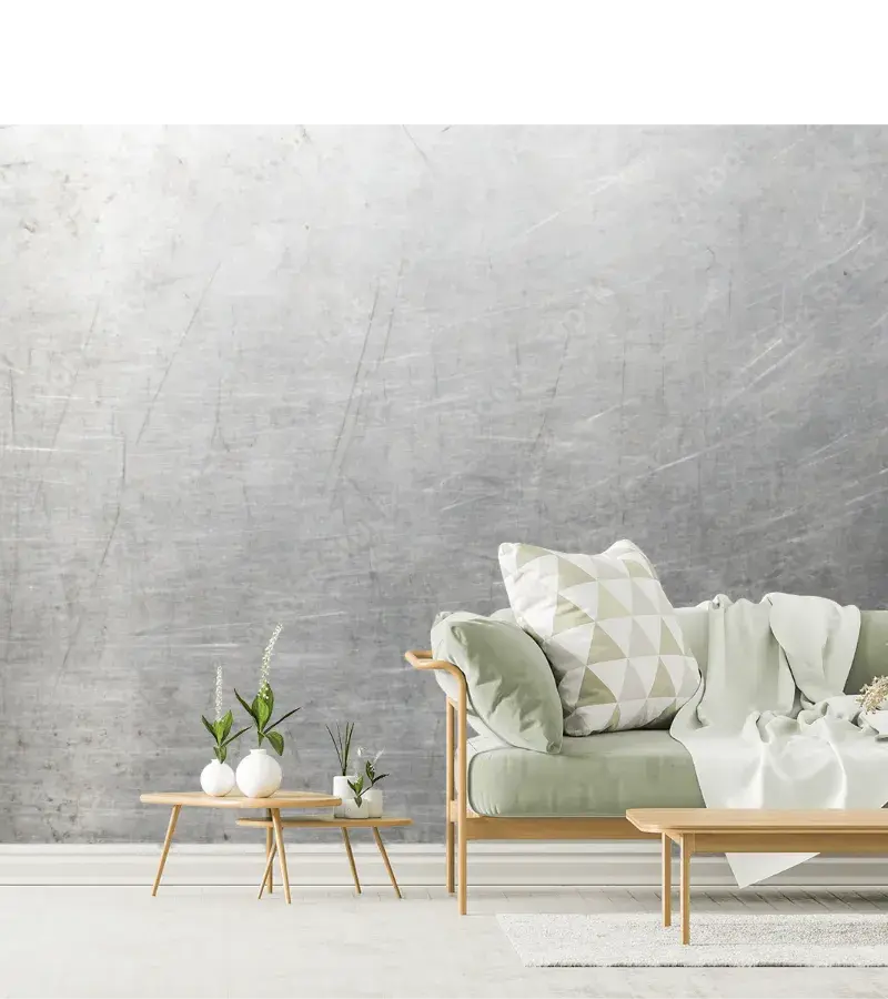 Mural Metálico Minimal Inspiración Industrial en Vinil Arquitectónico o Tapiz