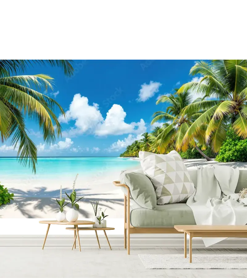 Mural Paraíso Tropical Playa – Fotomural Papel Tapiz Decorativo Sala