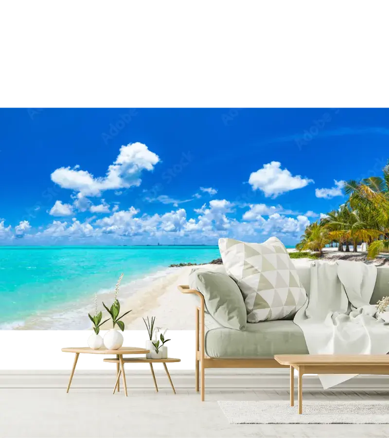Mural Paraíso Playa Turquesa – Fotomural Decorativo Vinil y Tapiz