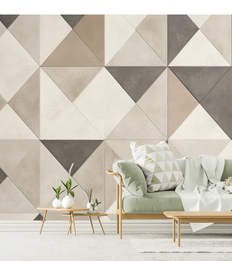 Modelo Mural Prisma Geométrico Elegante para pared, varios materiales