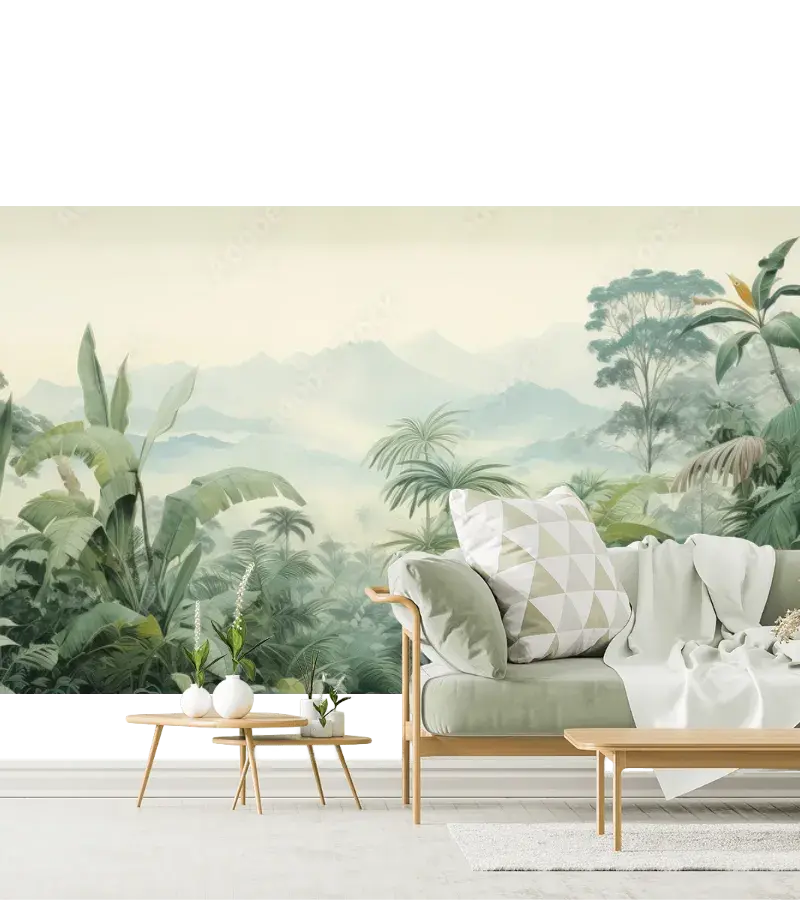 Mural Selva Neblina Tropical para Sala