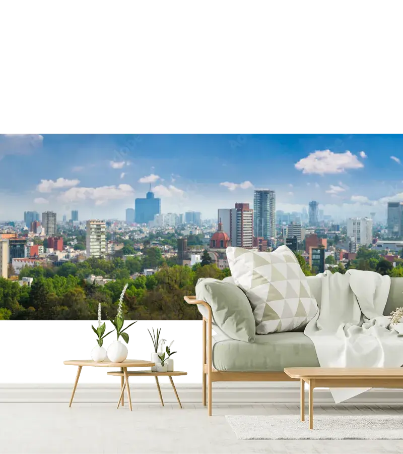 Mural Skyline Urbano CDMX para Sala y Oficina – Fotomural Personalizable