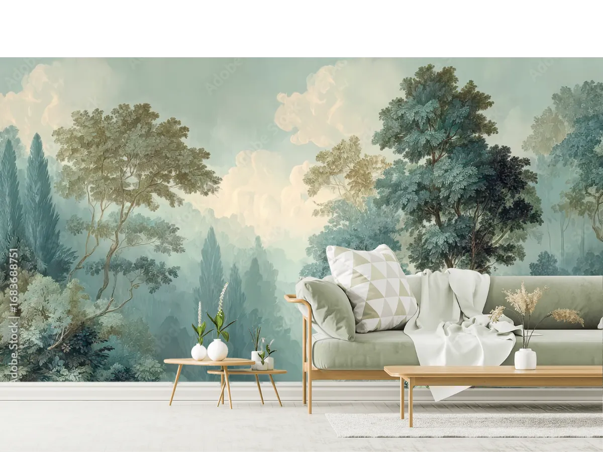 Mural Bosque Esmeralda para Sala o Recámara – Fotomural Decorativo