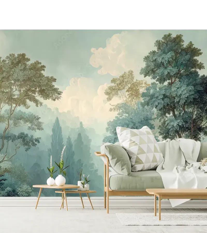 Mural Bosque Esmeralda para Sala o Recámara – Fotomural Decorativo
