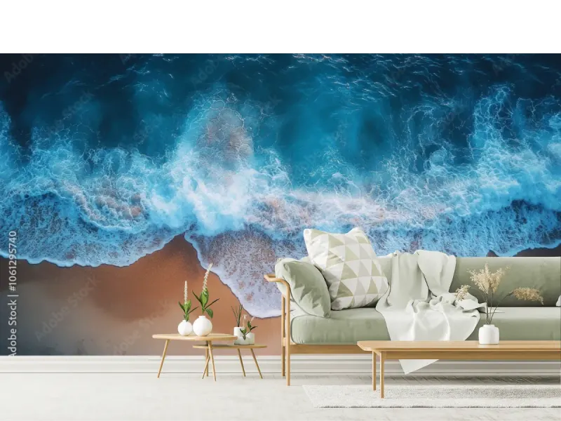 Mural Horizonte Azul Océano para Sala - Fotomural Decorativo en Vinil o Papel Tapiz