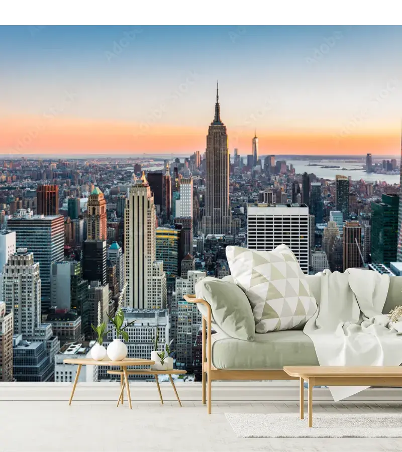 Mural Skyline Metropolitano New York en Vinil Arquitectónico o Tapiz