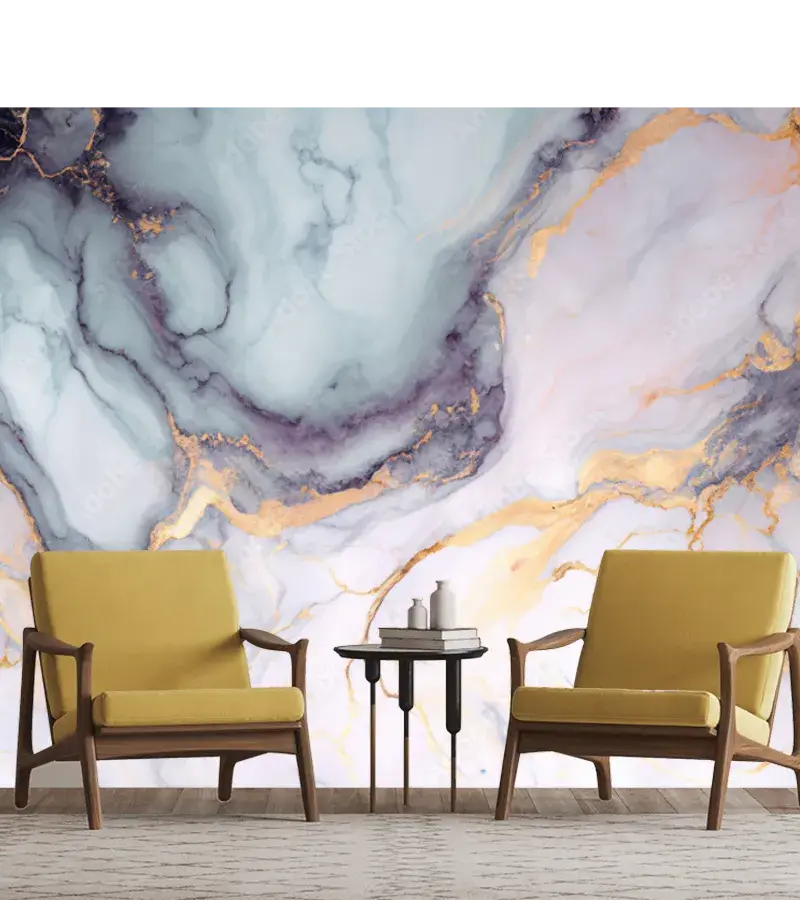 Mural Aurora Dorada en Vinil Arquitectónico o Papel Tapiz, fotomural de lujo para sala