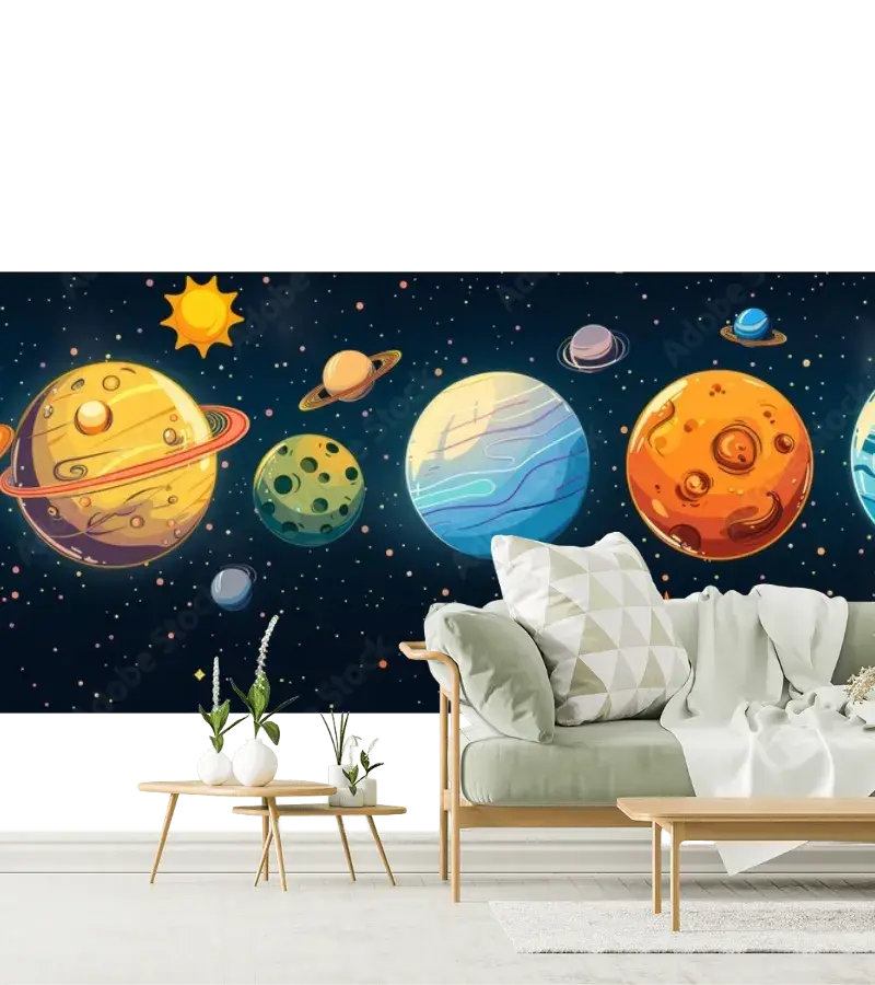 Mural Espacial Universo Fantasía para Niños