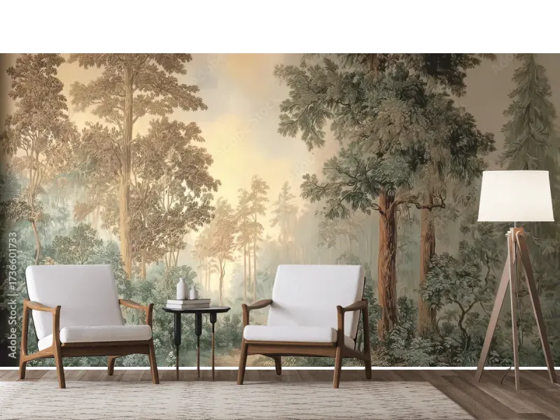 Mural Bosque Difuso para Sala y Recámara – Fotomural Decorativo