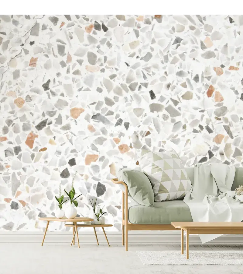 Mural Terrazzo Blanco Moderno para Pared