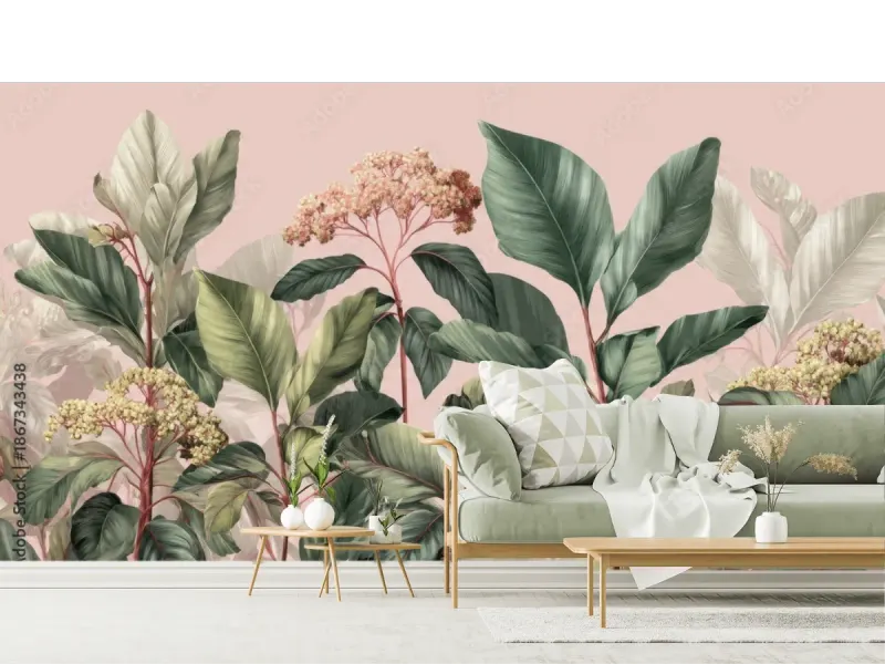 Mural Botánico Tropical Esencia Selva en Vinil, Papel Tapiz o Texturizado