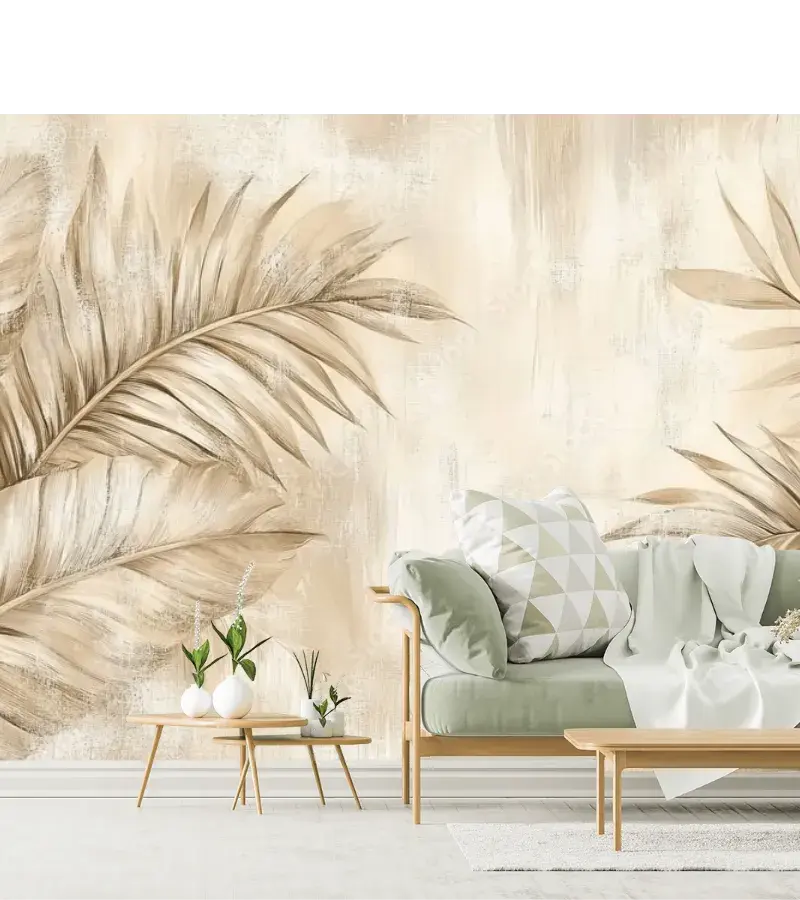 Mural Hoja Ébano Dorado - Fotomural Decorativo en Vinil, Tapiz y Contract