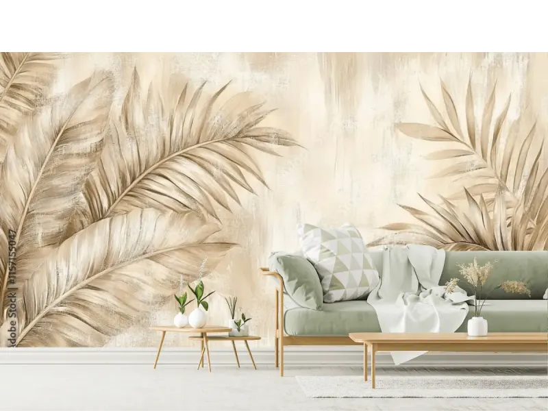 Mural Hoja Ébano Dorado - Fotomural Decorativo en Vinil, Tapiz y Contract