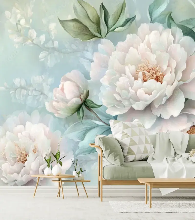 Mural Flores Delicadas Magnolia – Vinil Decorativo y Papel Tapiz Premium