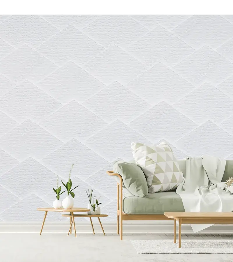 Modelo Tapiz Esencia Alba - Fotomural Geométrico Blanco para Pared