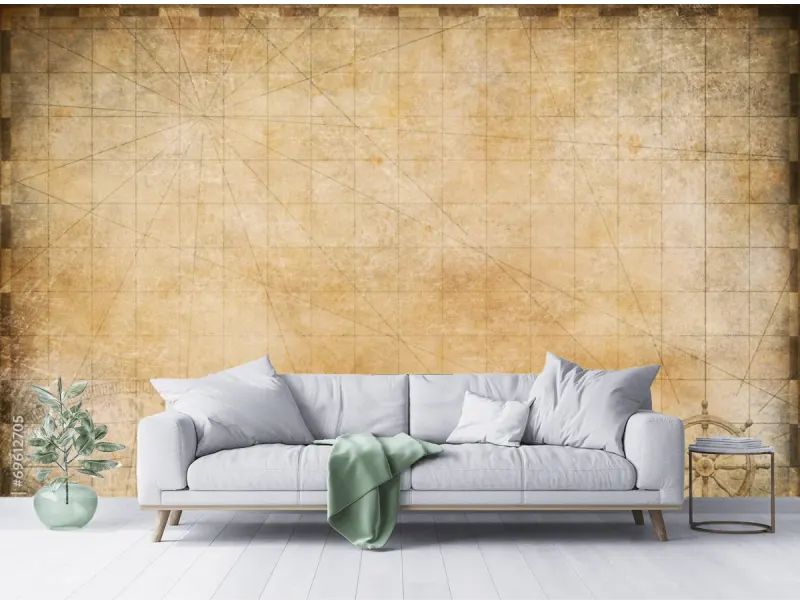Mural Náutico Rutas Antiguas para Decoración de Pared – Vinil Arquitectónico o Papel Tapiz