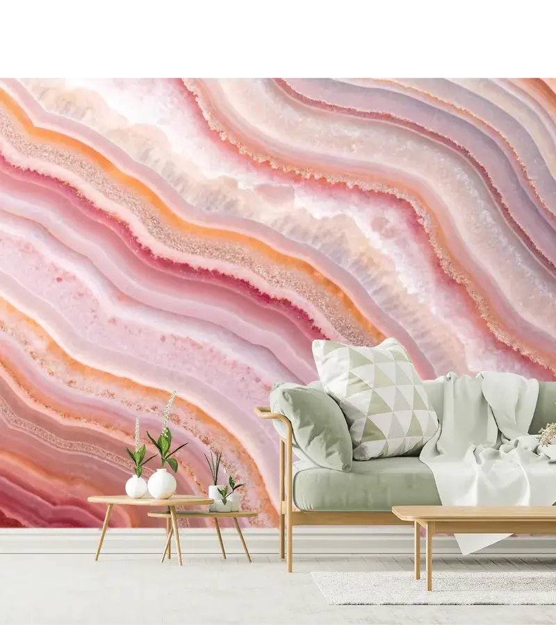 Mural Rosa Amanecer Onix en Vinil Arquitectónico o Papel Tapiz