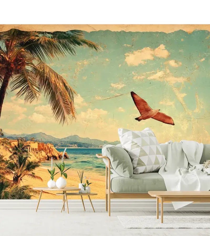 Mural Playa Esencial Sueño Tropical - Fotomural Decorativo Personalizable