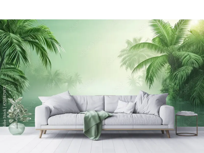 Mural Laguna Esmeralda | Fotomural Decorativo en Vinil, Papel Tapiz o Rugoso